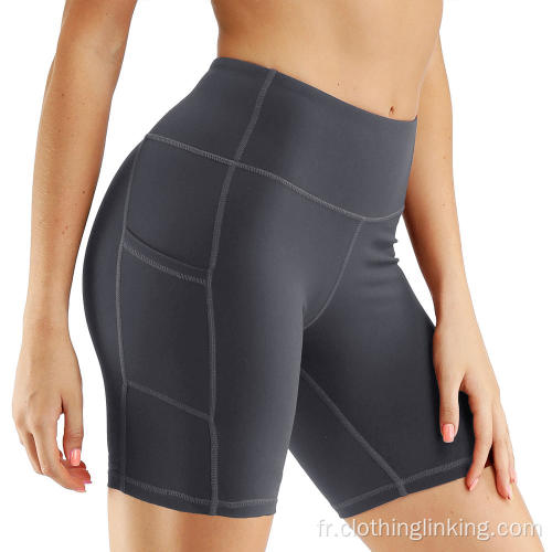 Short de yoga non transparent à poche